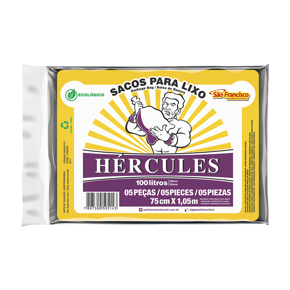 Saco para Lixo Hércules 100 Litros