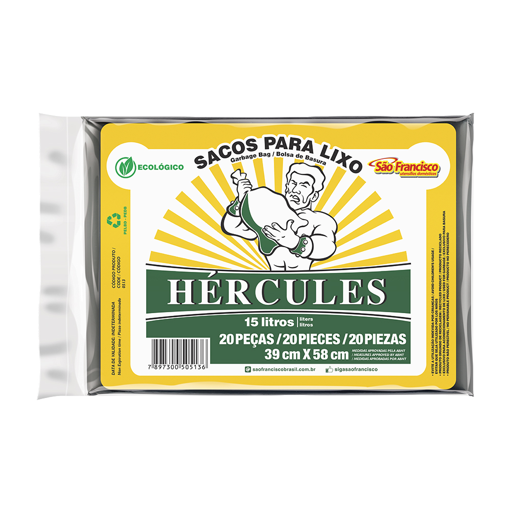 Saco para Lixo Hércules 15 Litros