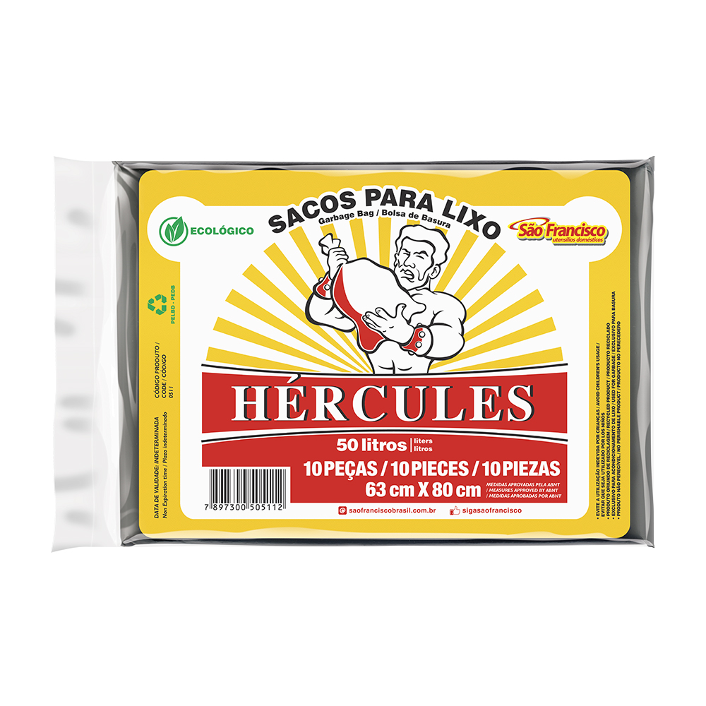 Saco para Lixo Hércules 50 Litros