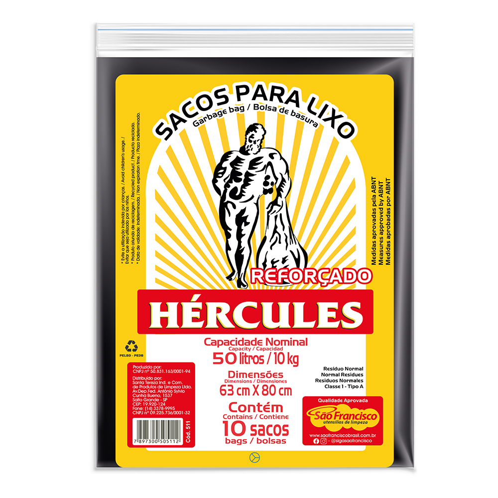 Saco para Lixo Hércules 50 Litros